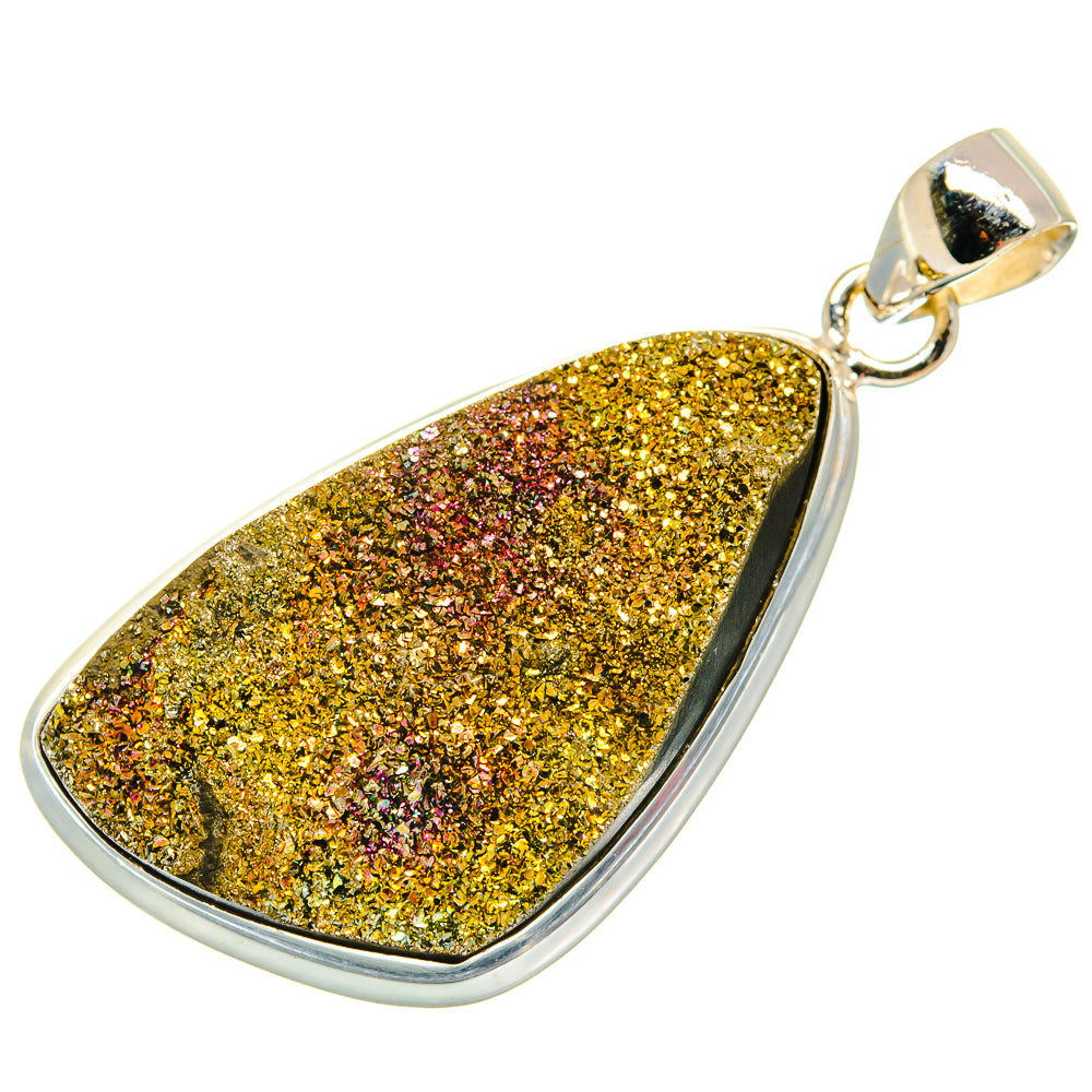 Spectro Pyrite Druzy Pendants handcrafted by Ana Silver Co - PD23112 - Photo 2
