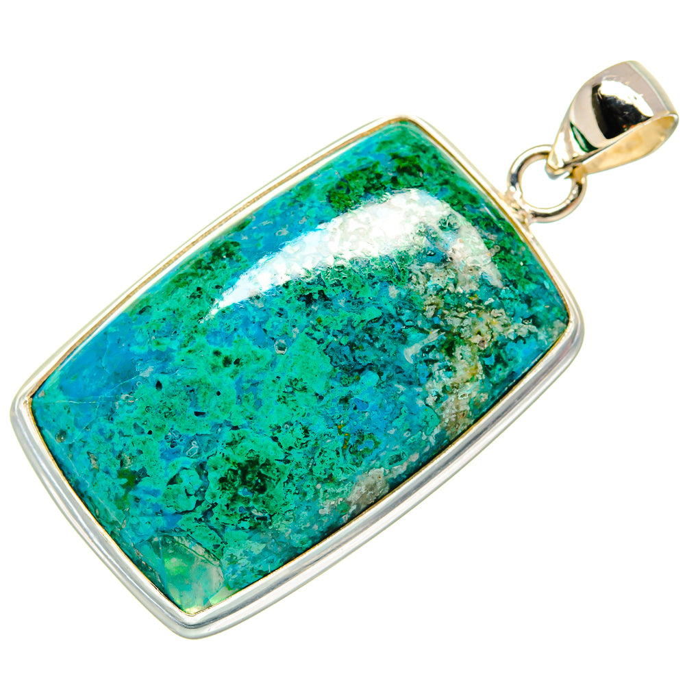 Chrysocolla In Malachite Pendants handcrafted by Ana Silver Co - PD23117 - Photo 2