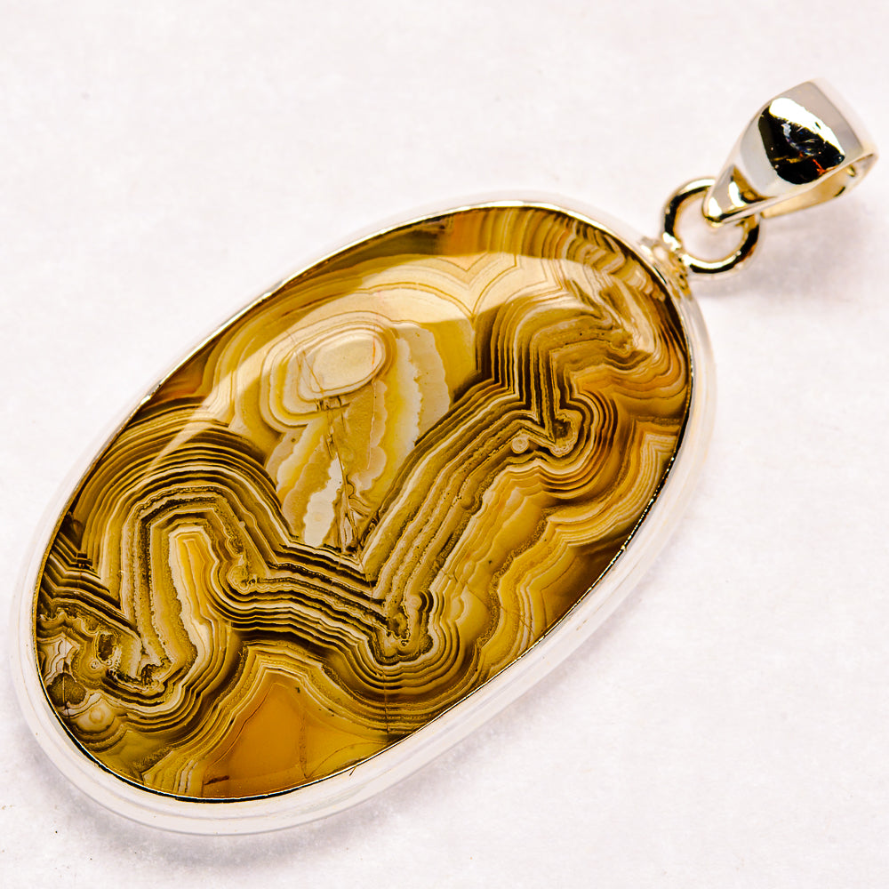 Laguna Lace Agate Pendants handcrafted by Ana Silver Co - PD23119 - Photo 2
