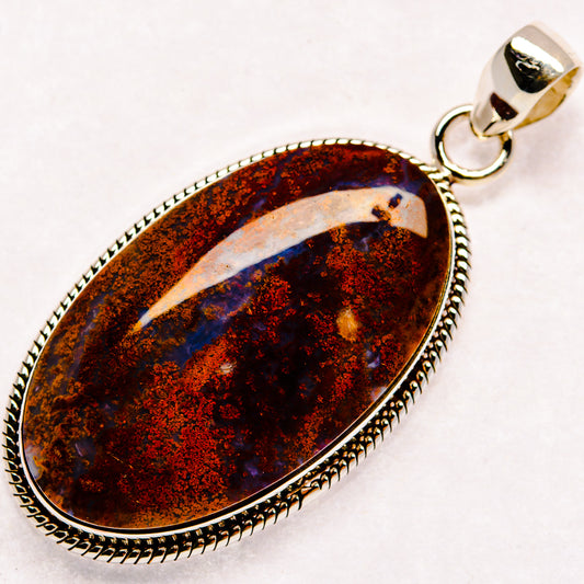 Indonesian Plume Agate Pendants handcrafted by Ana Silver Co - PD23124 - Photo 2