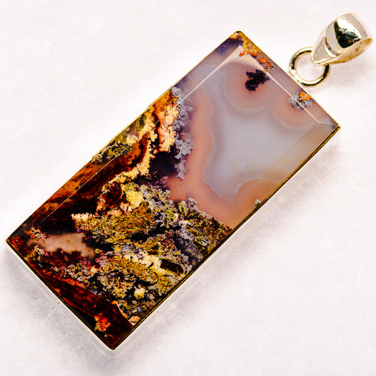 Indonesian Plume Agate Pendants handcrafted by Ana Silver Co - PD23130 - Photo 2