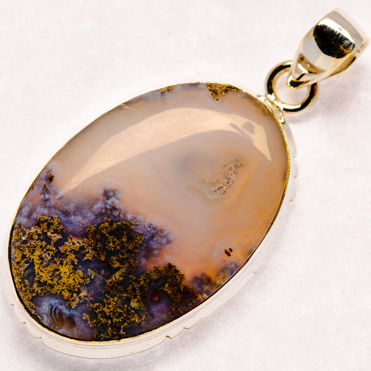 Indonesian Plume Agate Pendants handcrafted by Ana Silver Co - PD23134 - Photo 2
