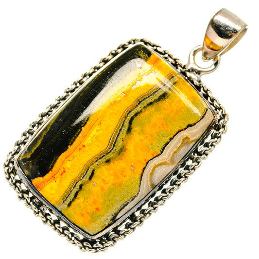 Bumble Bee Jasper Pendants handcrafted by Ana Silver Co - PD23149 - Photo 2