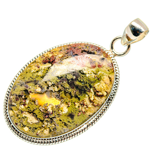 Indonesian Plume Agate Pendants handcrafted by Ana Silver Co - PD23173 - Photo 2