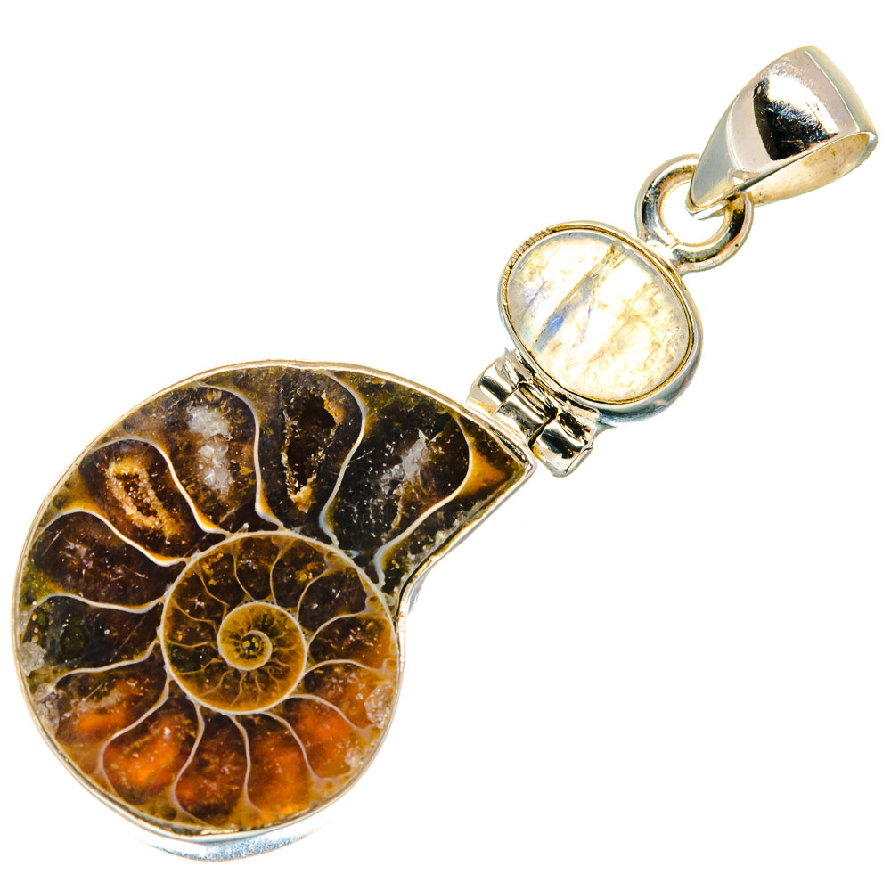 Ammonite Fossil Pendants handcrafted by Ana Silver Co - PD23179 - Photo 2
