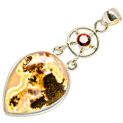 Indonesian Plume Agate Pendants handcrafted by Ana Silver Co - PD23180 - Photo 2