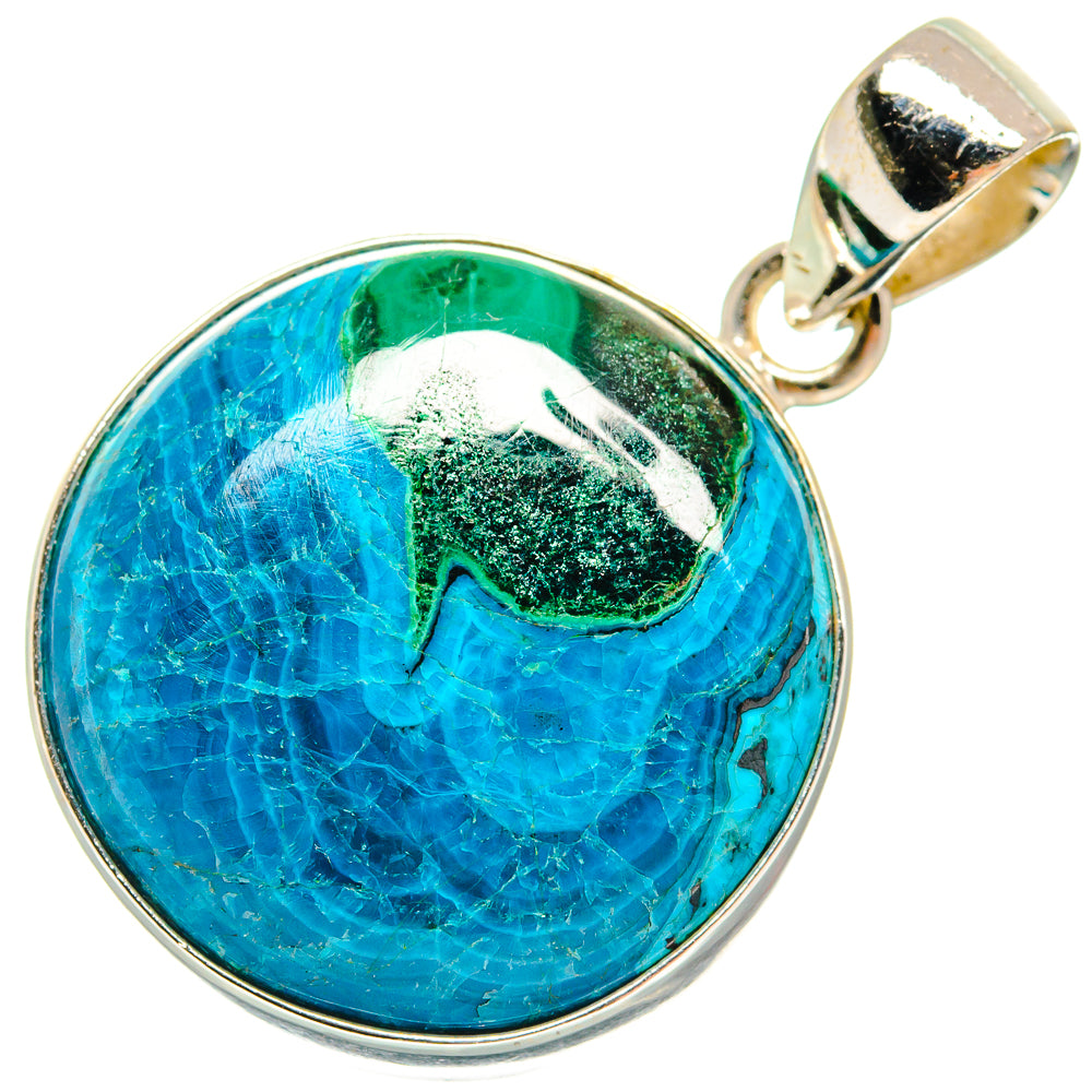 Chrysocolla In Malachite Pendants handcrafted by Ana Silver Co - PD23198 - Photo 2