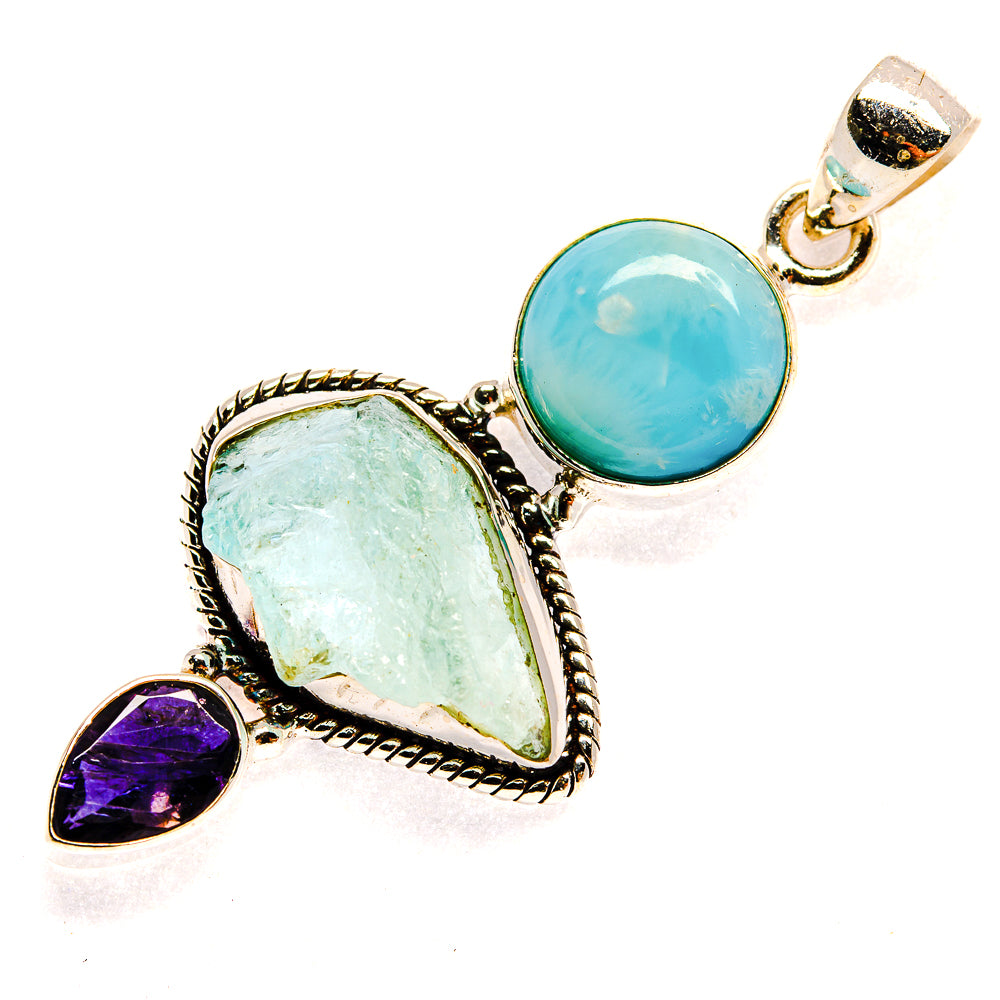 Aquamarine Pendants handcrafted by Ana Silver Co - PD23213 - Photo 2