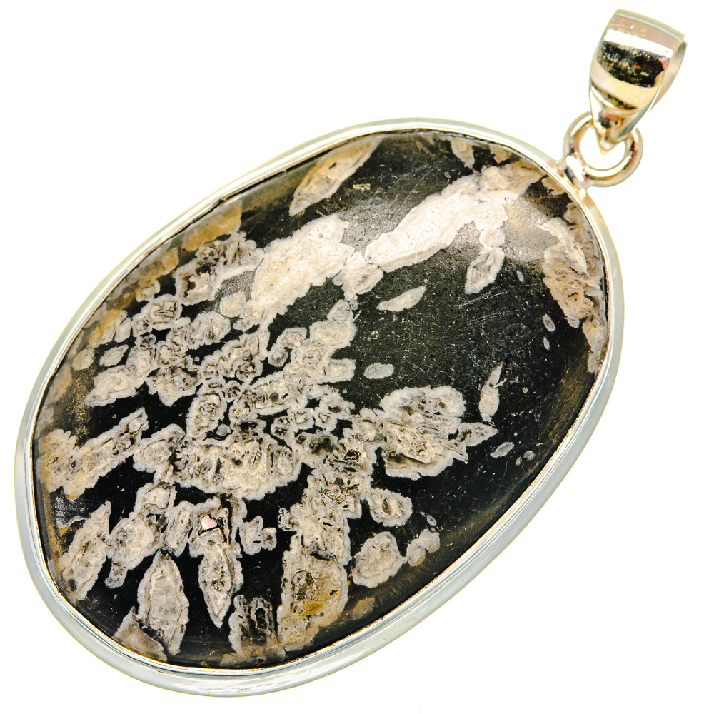Chrysanthemum Stone Pendants handcrafted by Ana Silver Co - PD23246 - Photo 2