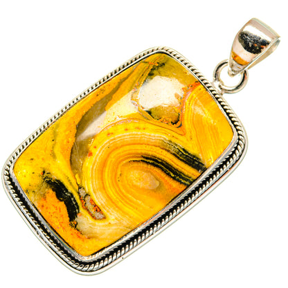 Bumble Bee Jasper Pendants handcrafted by Ana Silver Co - PD23256 - Photo 2