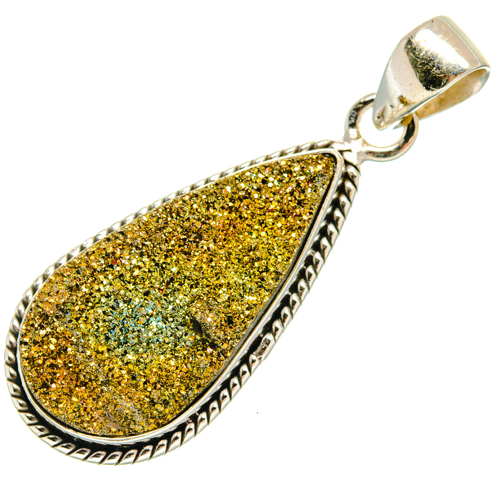 Spectro Pyrite Fossil Pendants handcrafted by Ana Silver Co - PD23270 - Photo 2