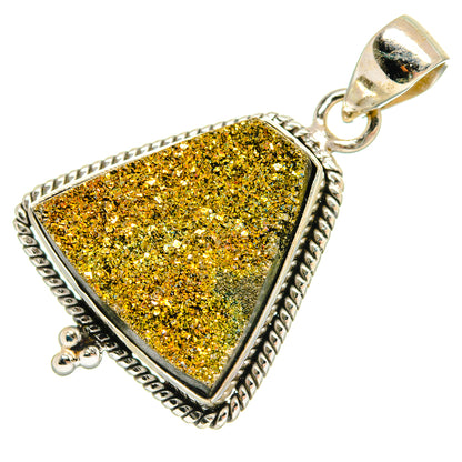 Spectro Pyrite Fossil Pendants handcrafted by Ana Silver Co - PD23272 - Photo 2