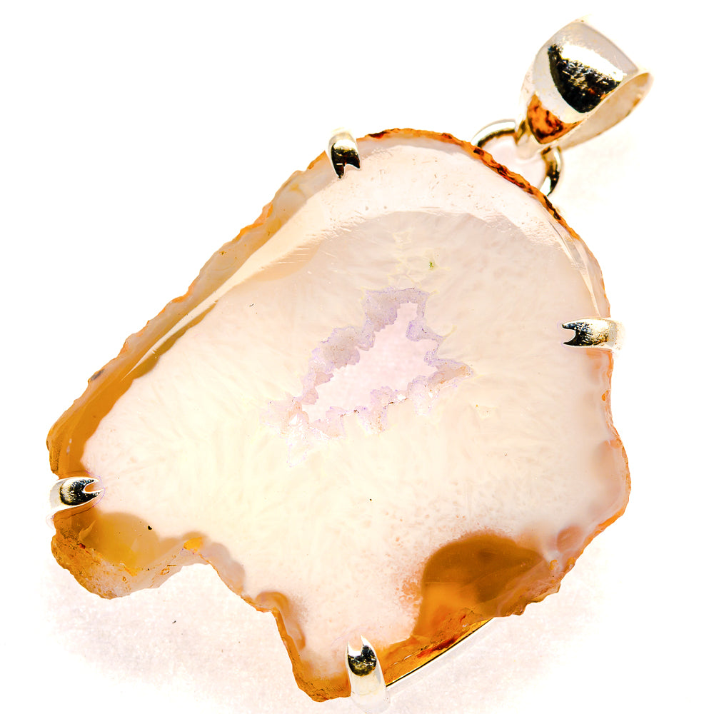 White Geode Slice Pendants handcrafted by Ana Silver Co - PD23311 - Photo 2