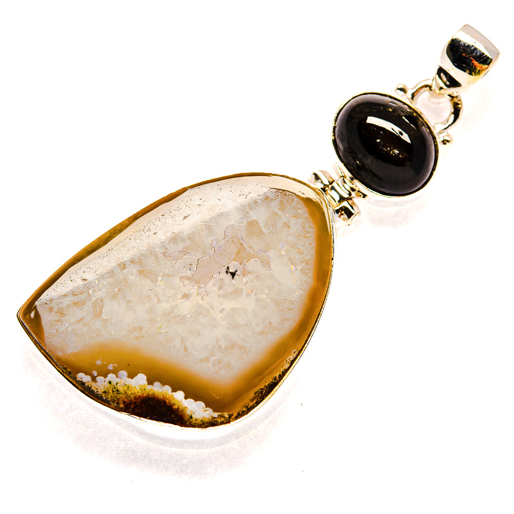 White Geode Slice Pendants handcrafted by Ana Silver Co - PD23314 - Photo 2