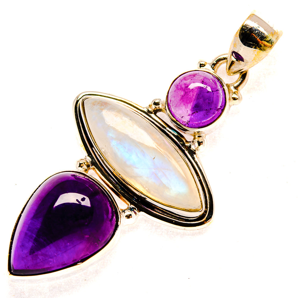 Rainbow Moonstone Pendants handcrafted by Ana Silver Co - PD23338 - Photo 2