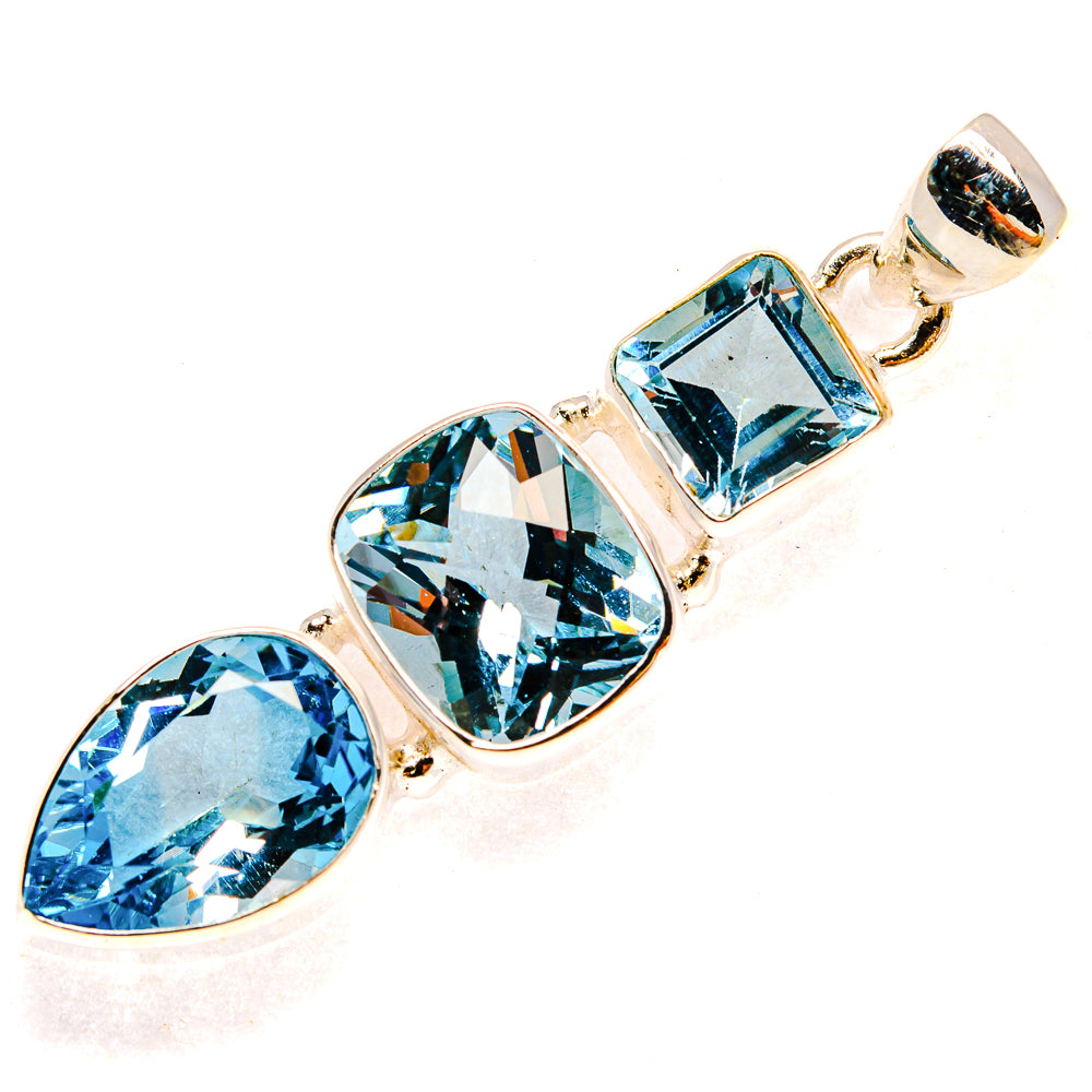 Blue Topaz Pendants handcrafted by Ana Silver Co - PD23342 - Photo 2