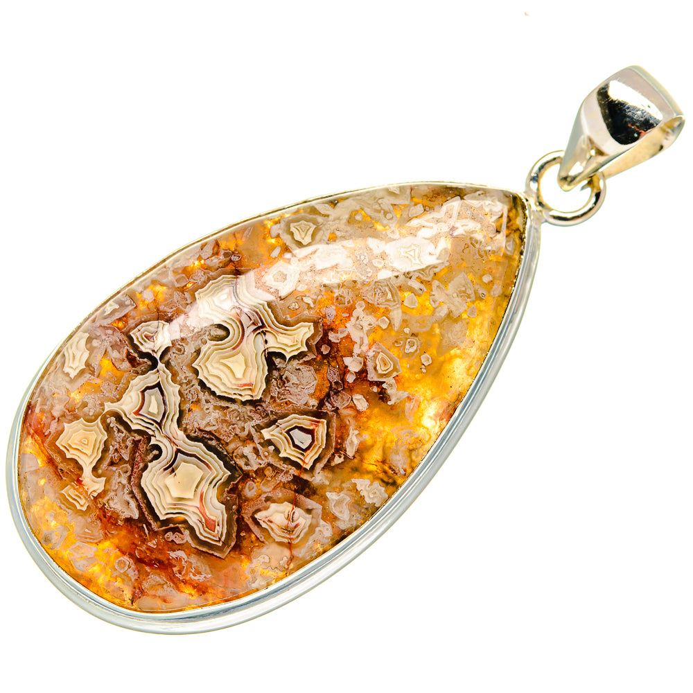 Laguna Lace Agate Pendants handcrafted by Ana Silver Co - PD23363 - Photo 2