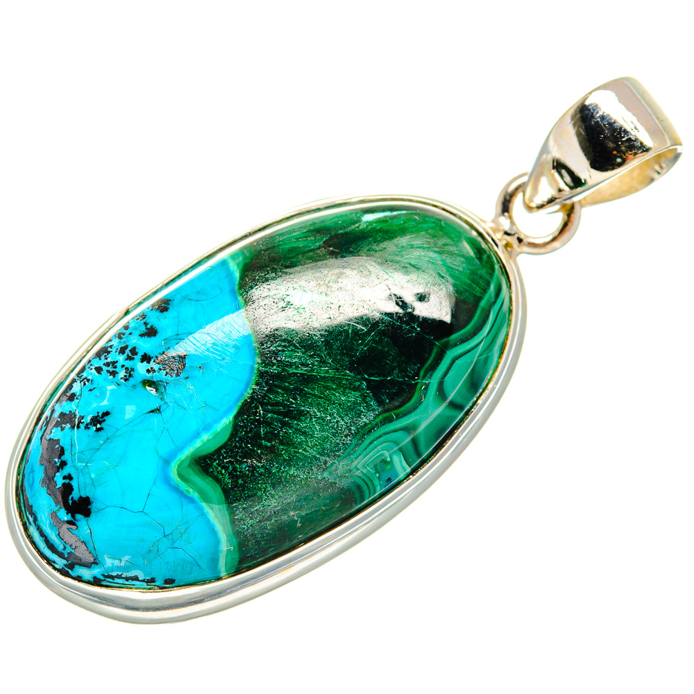 Malachite In Chrysocolla Pendants handcrafted by Ana Silver Co - PD23368 - Photo 2
