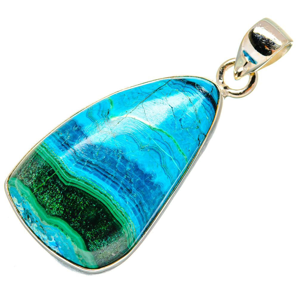 Malachite In Chrysocolla Pendants handcrafted by Ana Silver Co - PD23375 - Photo 2