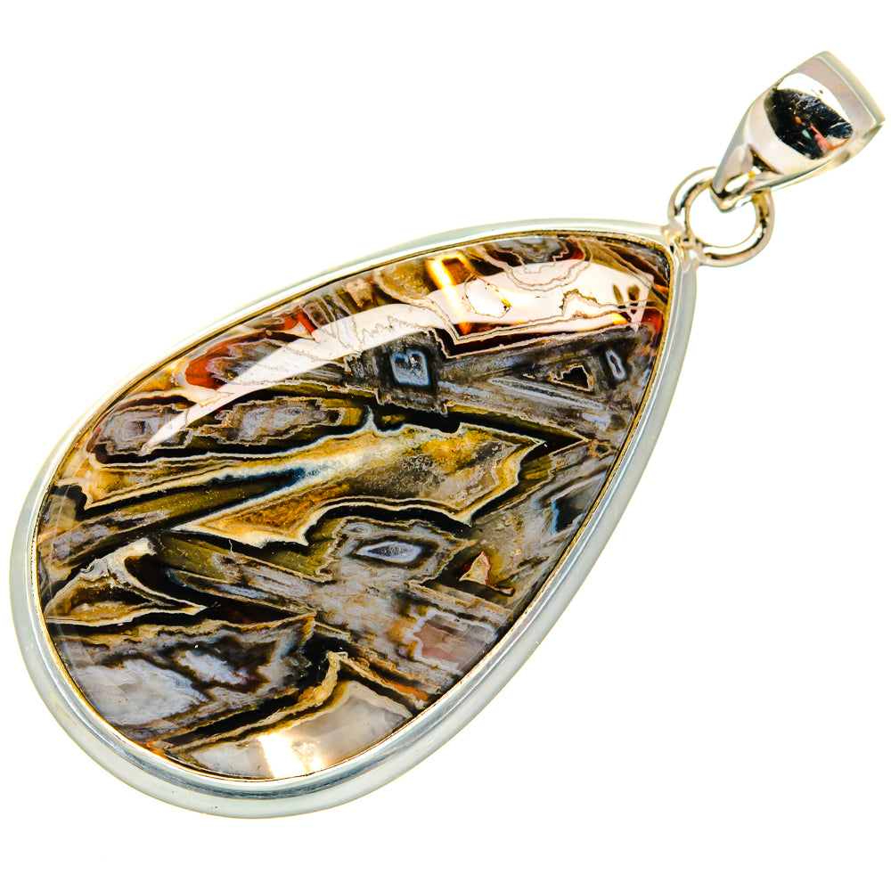 Turkish Tube Agate Pendants handcrafted by Ana Silver Co - PD23396 - Photo 2