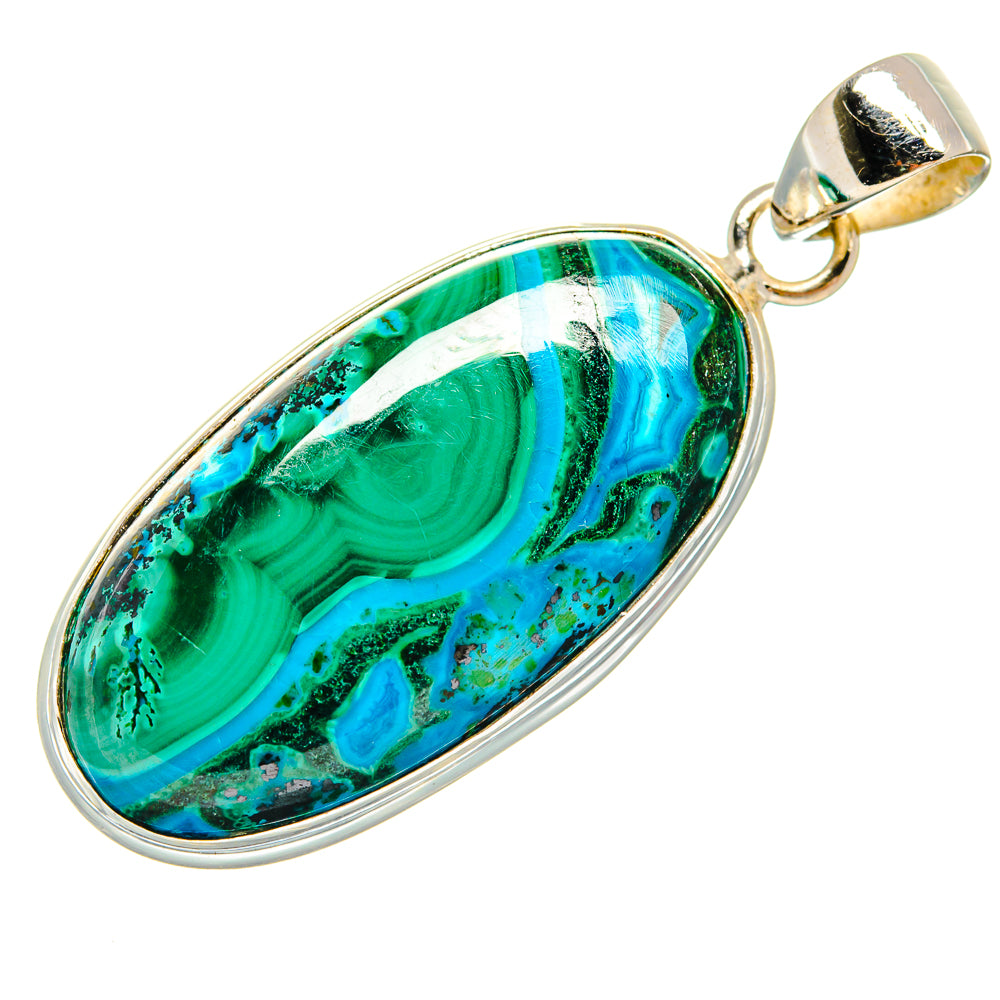 Malachite In Chrysocolla Pendants handcrafted by Ana Silver Co - PD23397 - Photo 2
