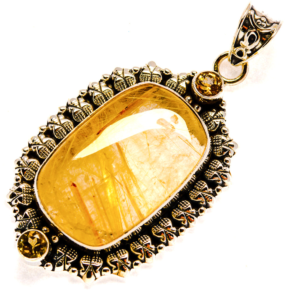 Rutilated Quartz Pendants handcrafted by Ana Silver Co - PD23430 - Photo 2