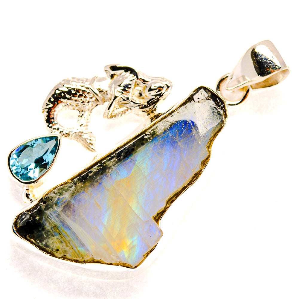 Rainbow Moonstone Pendants handcrafted by Ana Silver Co - PD23466 - Photo 2