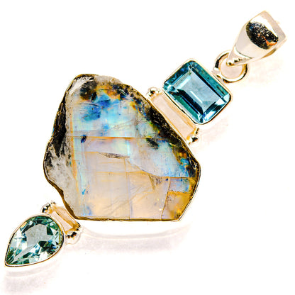 Rainbow Moonstone Pendants handcrafted by Ana Silver Co - PD23468 - Photo 2