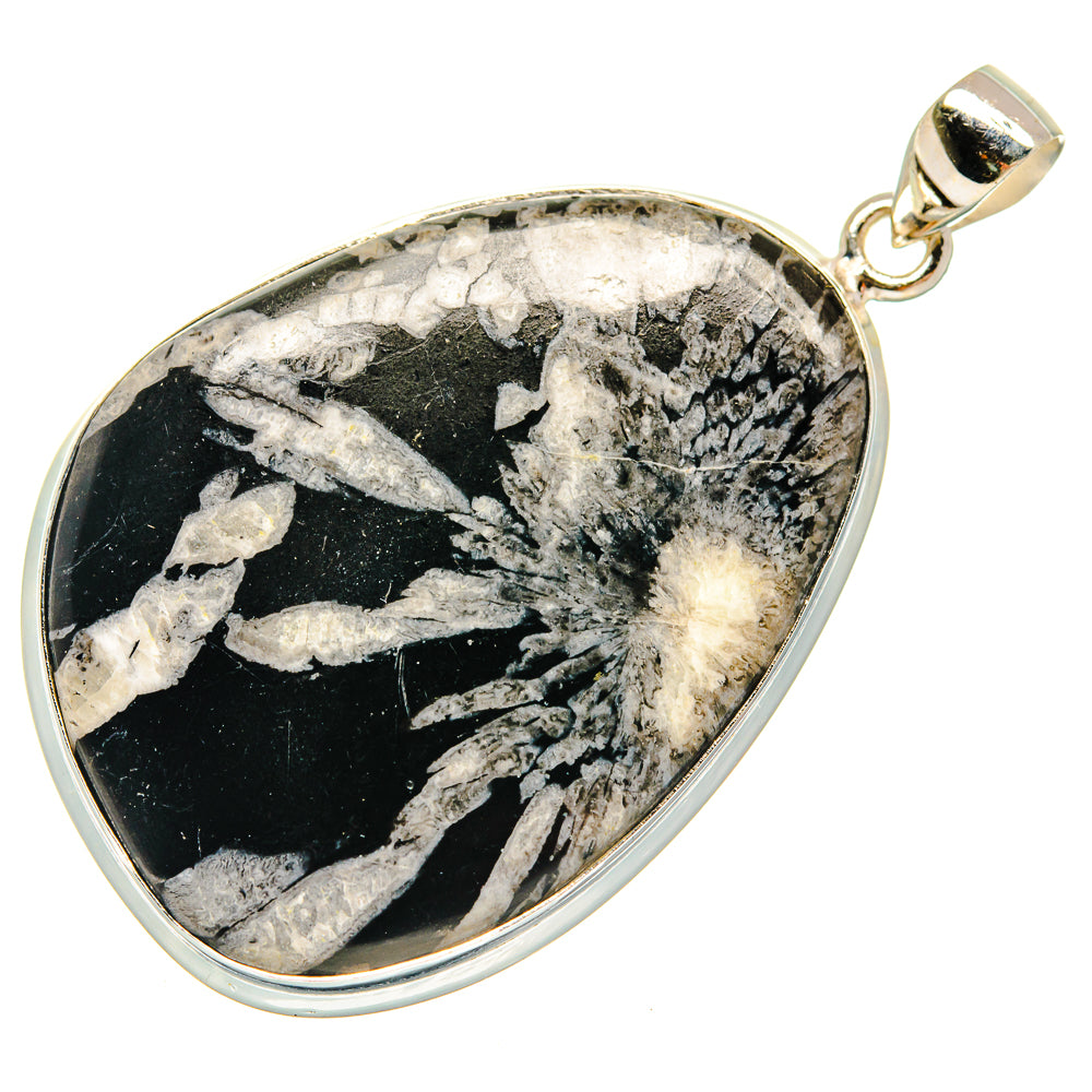 Chrysanthemum Stone Pendants handcrafted by Ana Silver Co - PD23499 - Photo 2
