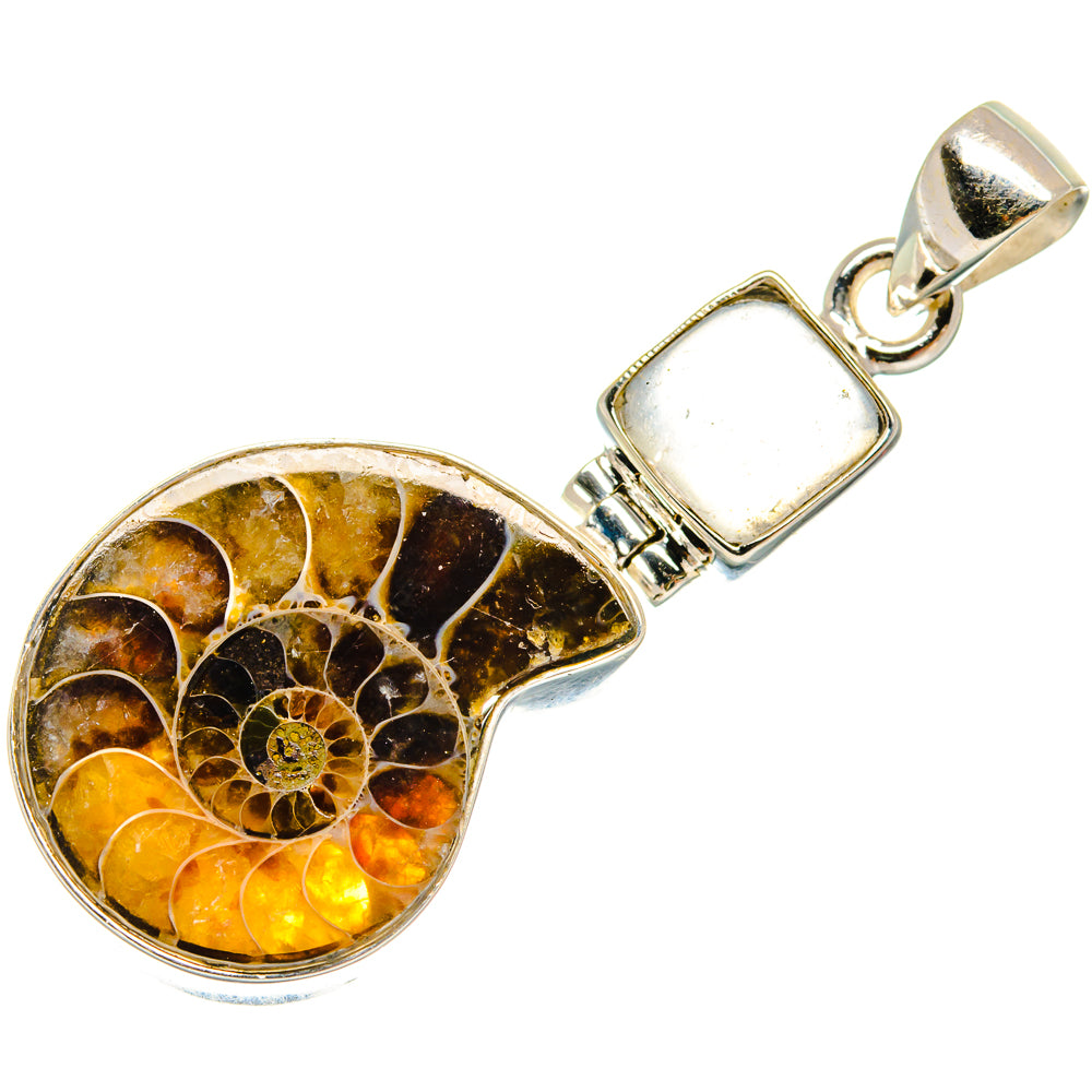 Ammonite Fossil Pendants handcrafted by Ana Silver Co - PD23513 - Photo 2