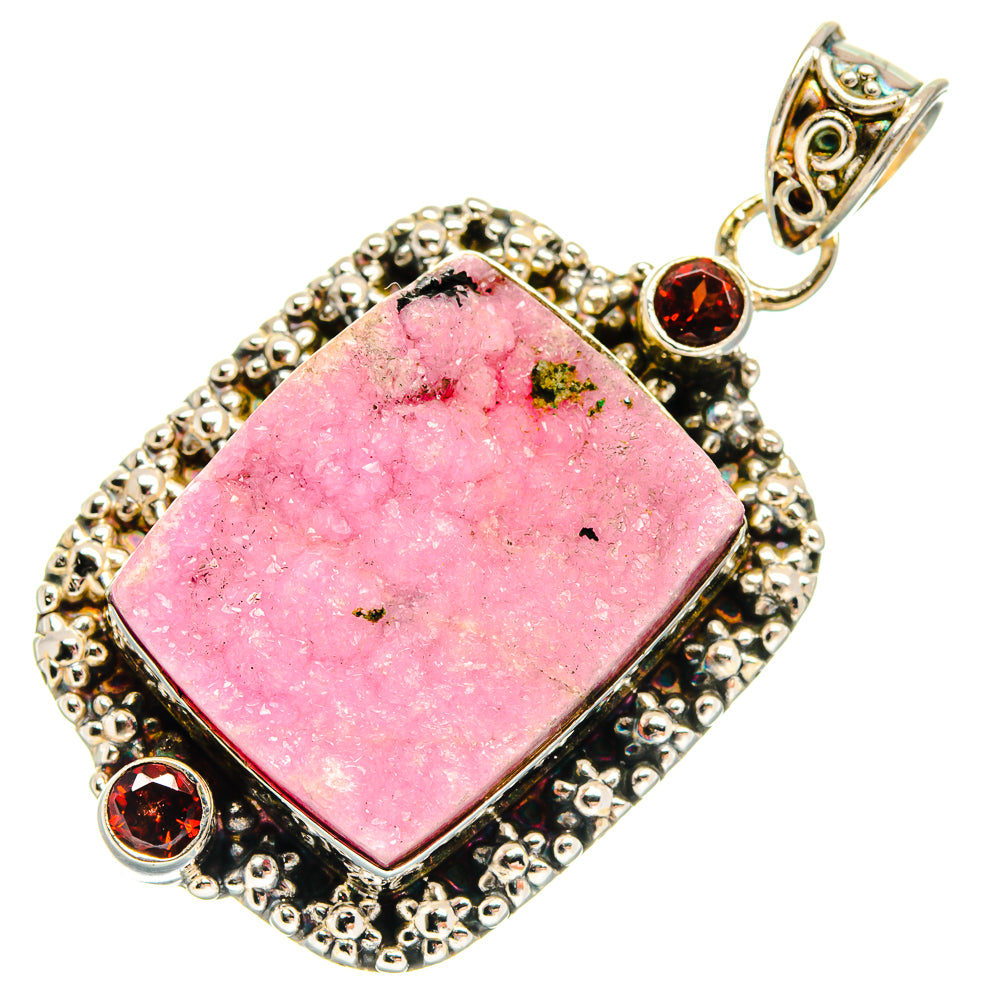 Cobalto Calcite Druzy Pendants handcrafted by Ana Silver Co - PD23518 - Photo 2