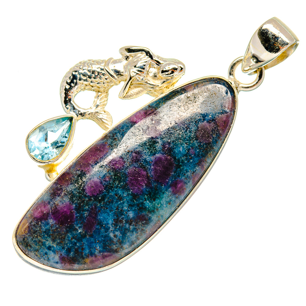 Ruby Fuchsite Pendants handcrafted by Ana Silver Co - PD23536 - Photo 2