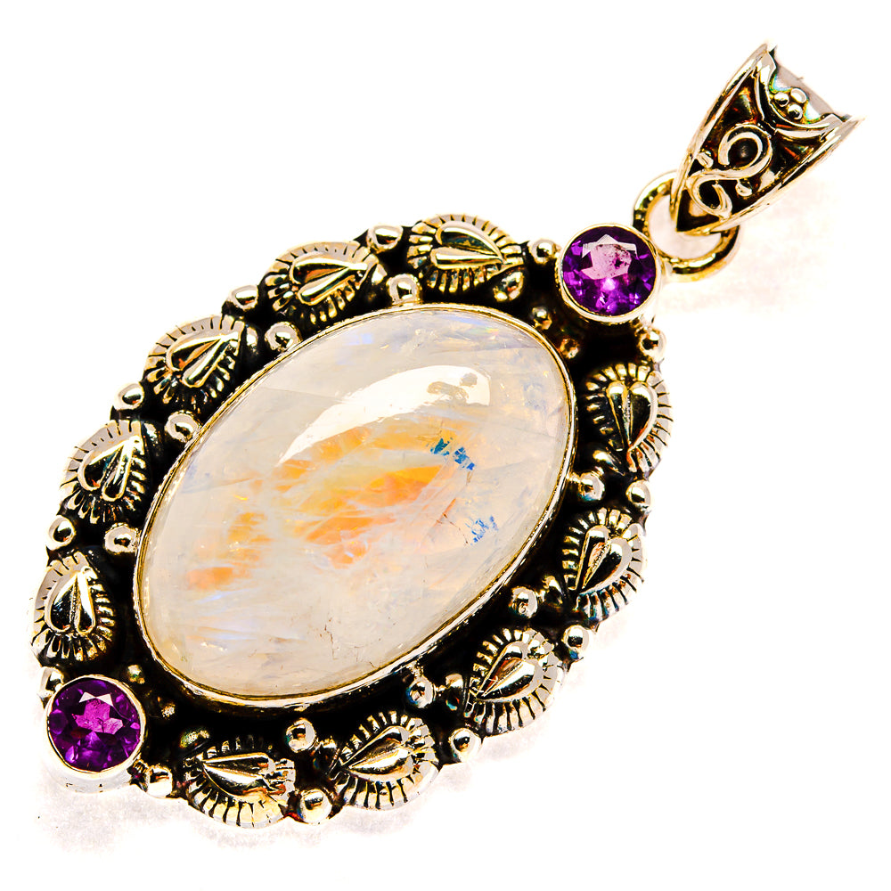 Rainbow Moonstone Pendants handcrafted by Ana Silver Co - PD23562 - Photo 2