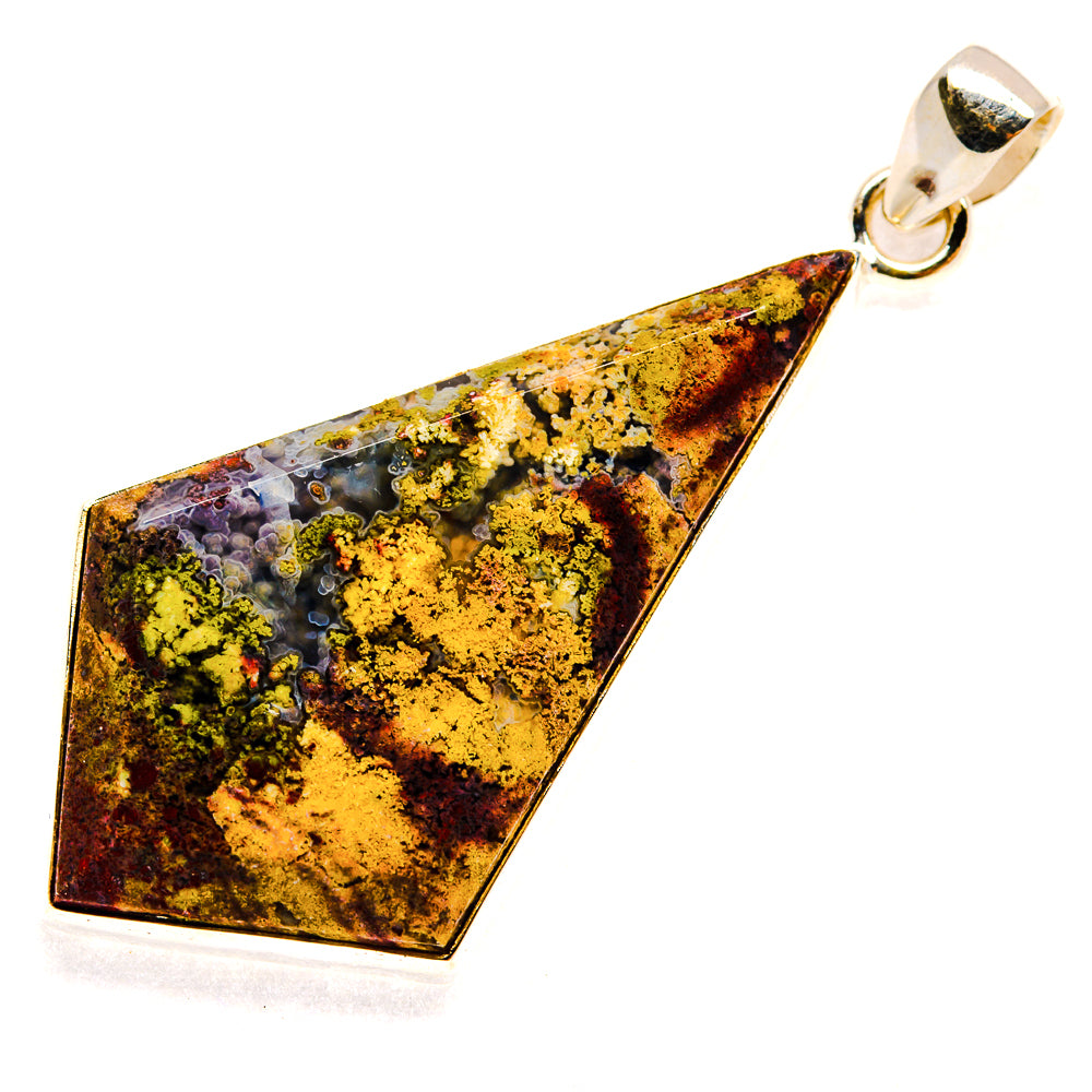 Plume Agate Pendants handcrafted by Ana Silver Co - PD23567 - Photo 2