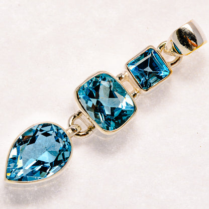 Blue Topaz Pendants handcrafted by Ana Silver Co - PD23624 - Photo 2
