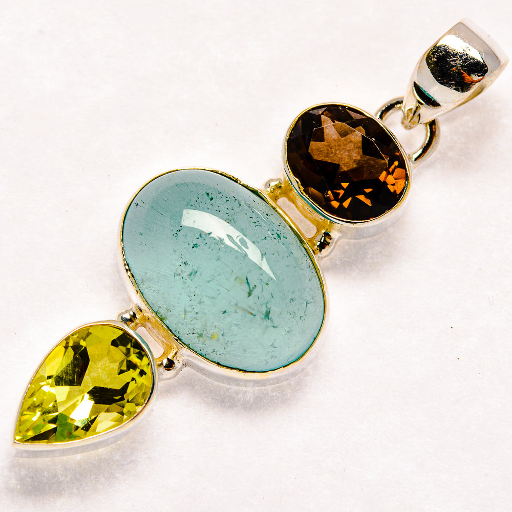 Aquamarine Pendants handcrafted by Ana Silver Co - PD23625 - Photo 2