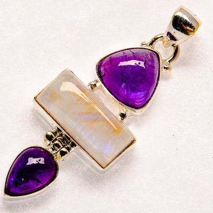 Rainbow Moonstone Pendants handcrafted by Ana Silver Co - PD23629 - Photo 2