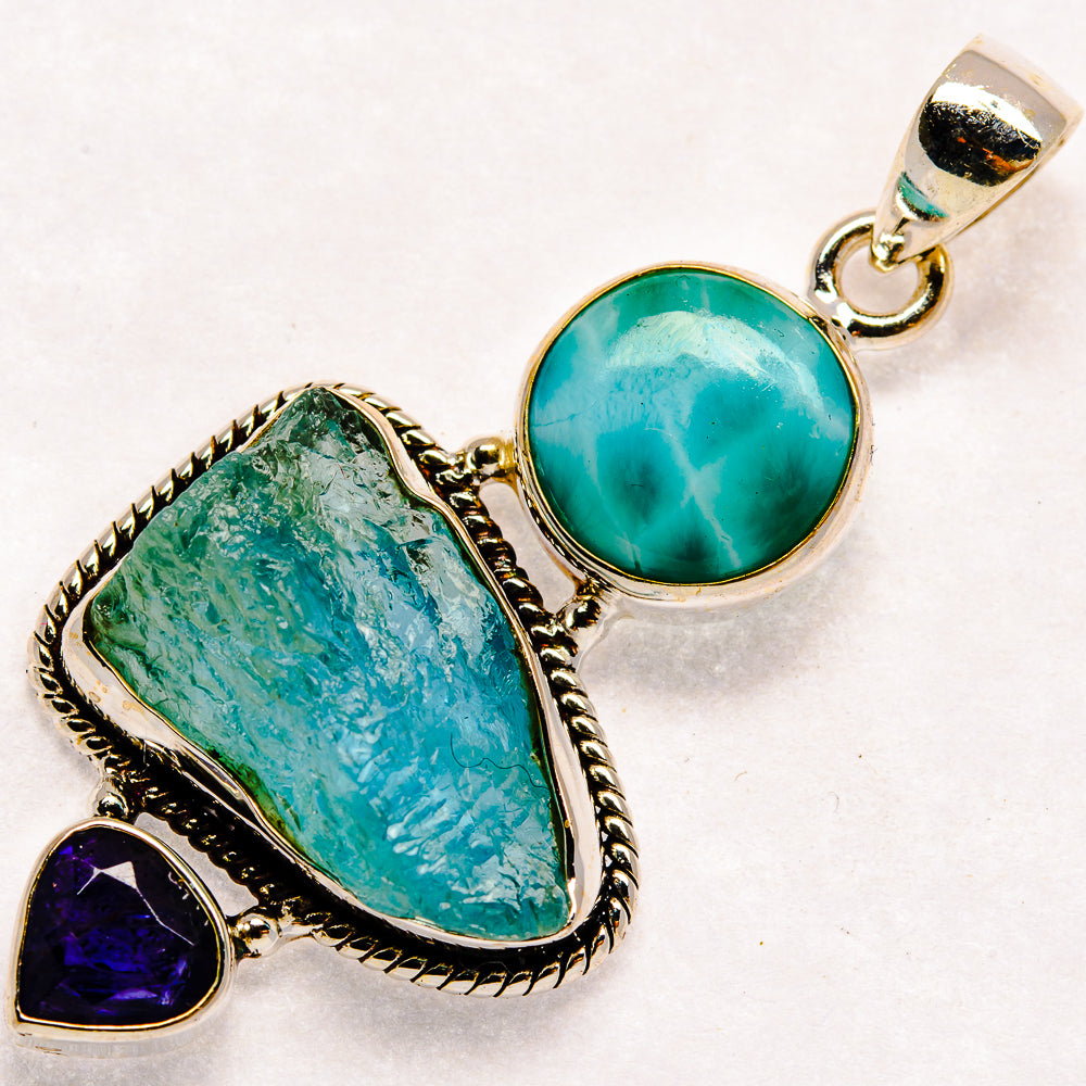 Aquamarine Pendants handcrafted by Ana Silver Co - PD23631 - Photo 2