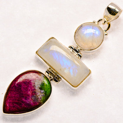 Ruby Zoisite Pendants handcrafted by Ana Silver Co - PD23632 - Photo 2