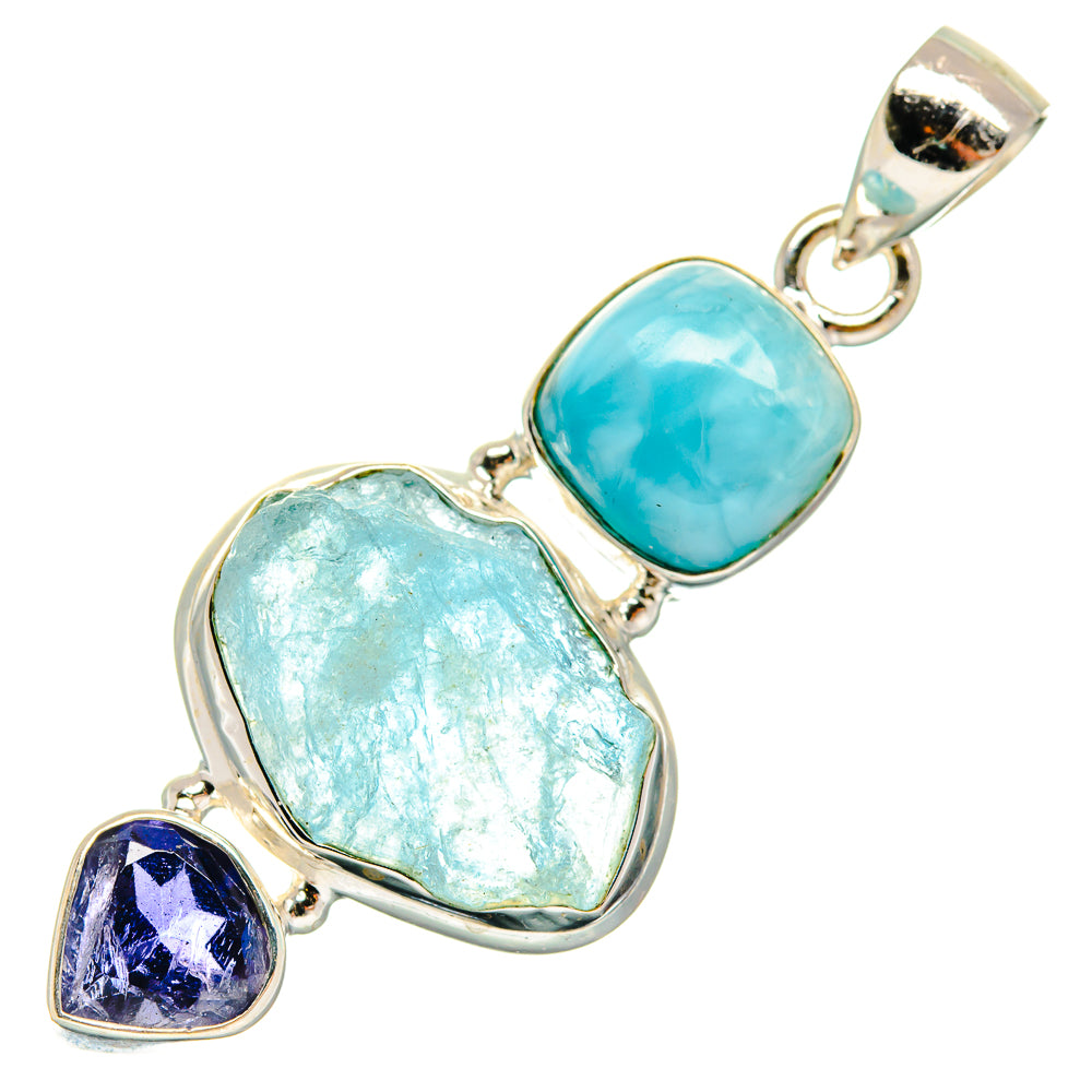 Aquamarine Pendants handcrafted by Ana Silver Co - PD23682 - Photo 2