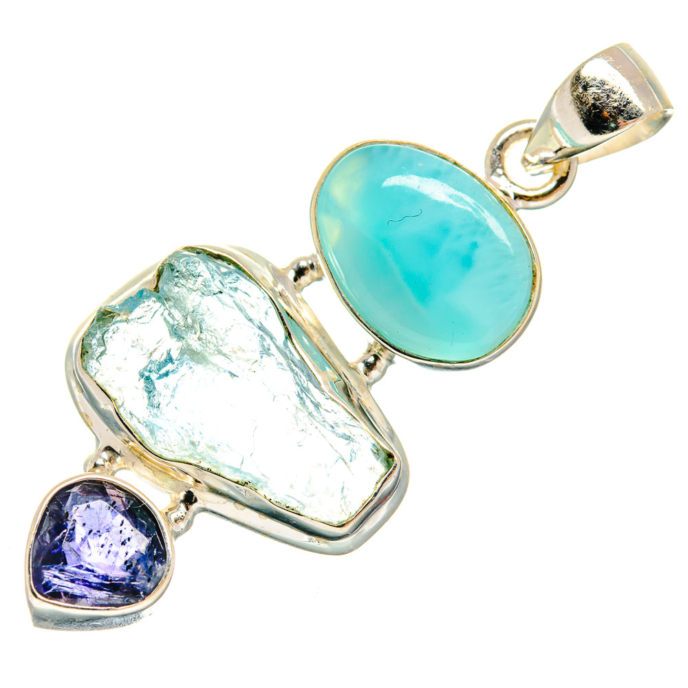 Aquamarine Pendants handcrafted by Ana Silver Co - PD23686 - Photo 2