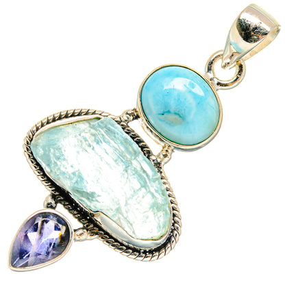 Aquamarine Pendants handcrafted by Ana Silver Co - PD23688 - Photo 2