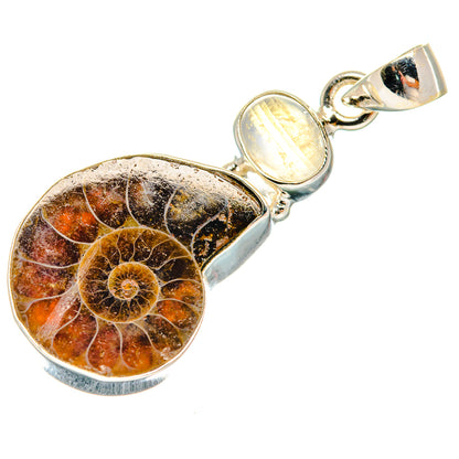 Ammonite Fossil Pendants handcrafted by Ana Silver Co - PD23712 - Photo 2