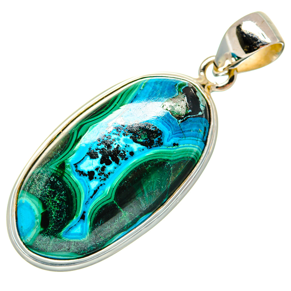 Malachite In Chrysocolla Pendants handcrafted by Ana Silver Co - PD23733 - Photo 2