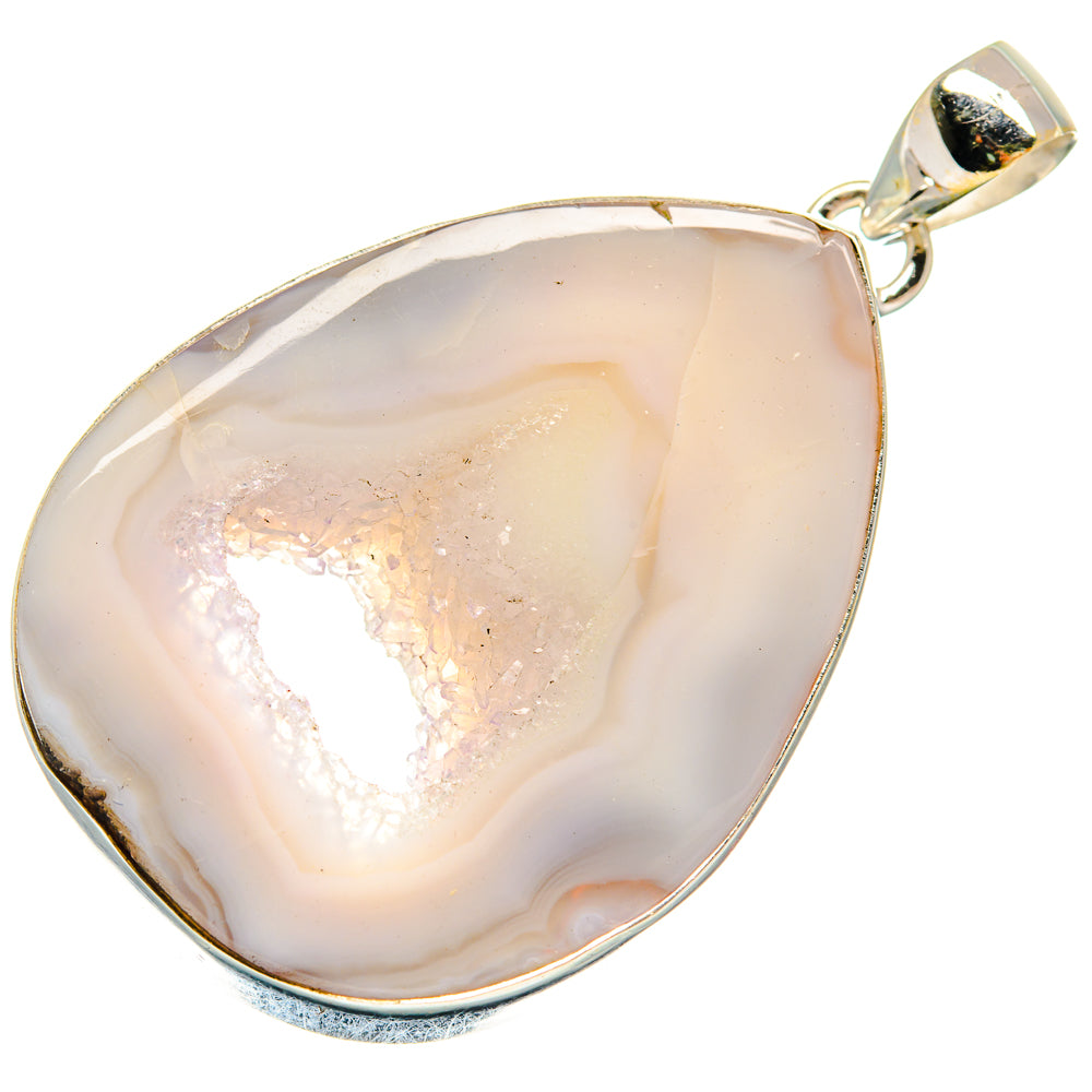 White Geode Slice Pendants handcrafted by Ana Silver Co - PD23748 - Photo 2