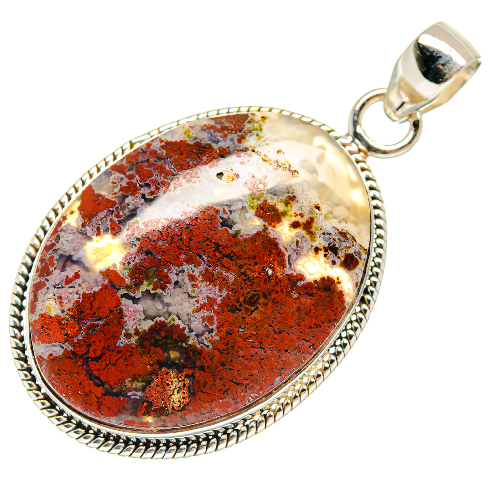 Indonesian Plume Agate Pendants handcrafted by Ana Silver Co - PD23755 - Photo 2