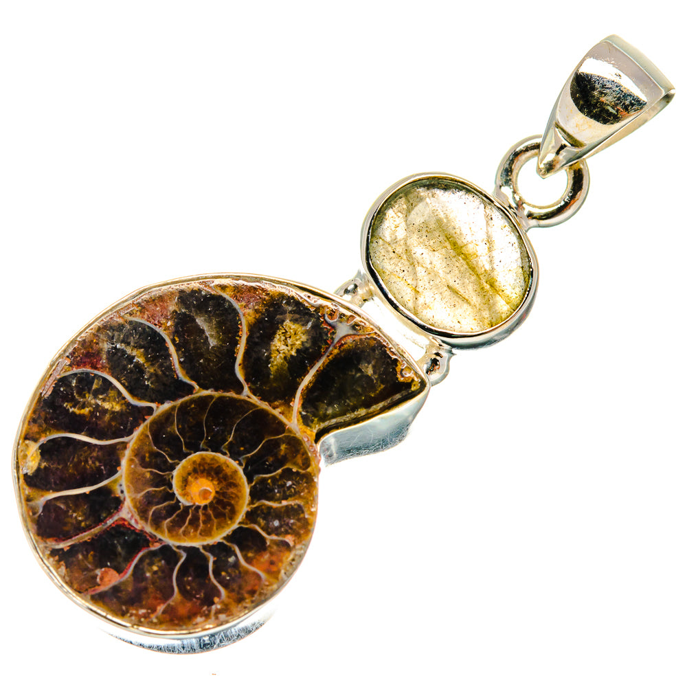 Ammonite Fossil Pendants handcrafted by Ana Silver Co - PD23798 - Photo 2