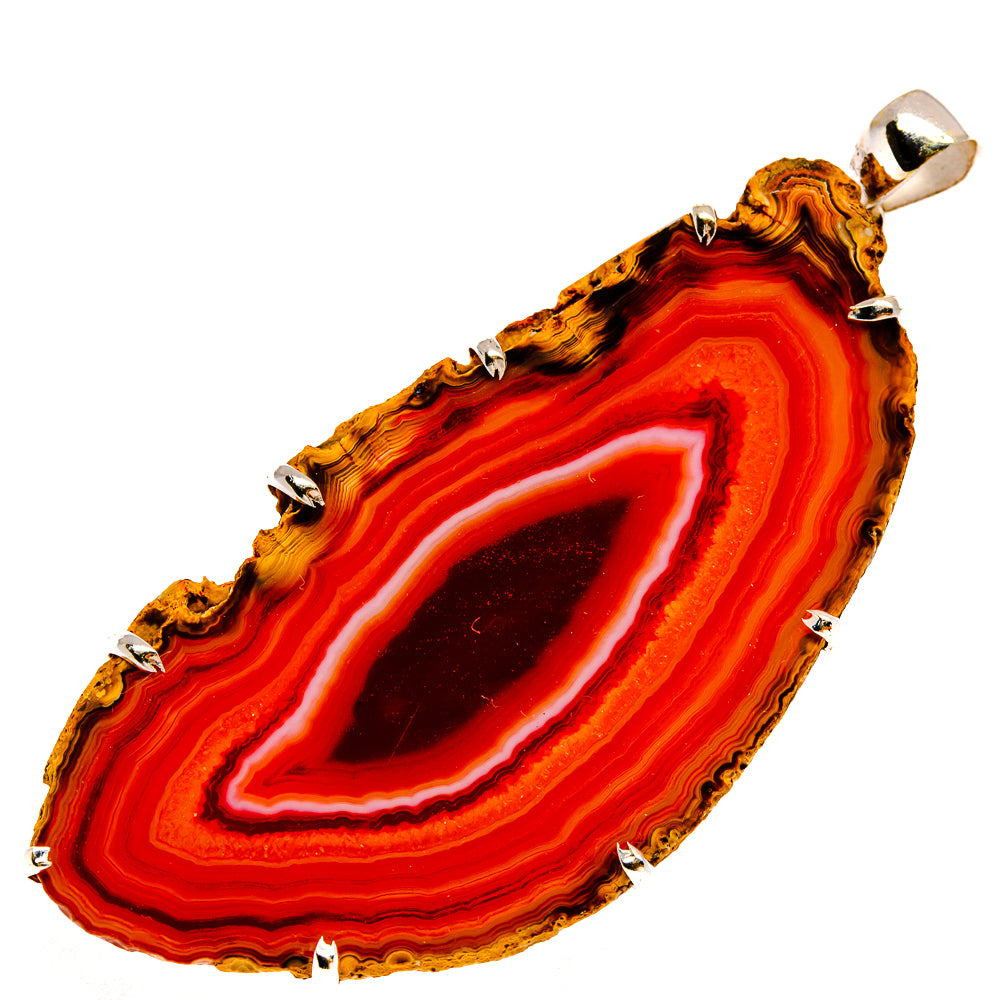 Red Geode Slice Pendants handcrafted by Ana Silver Co - PD23808 - Photo 2