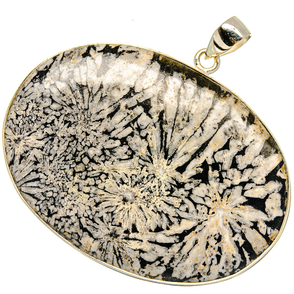 Chrysanthemum Stone Pendants handcrafted by Ana Silver Co - PD23821 - Photo 2