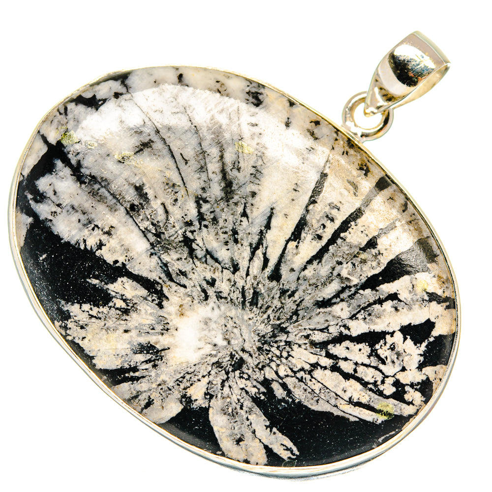 Chrysanthemum Stone Pendants handcrafted by Ana Silver Co - PD23832 - Photo 2